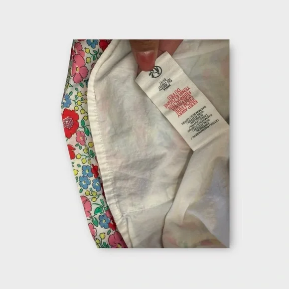 Mini Boden Peter Pan Collar Retro Floral Sleeveless Front Button Closure Dress - Picture 4 of 5